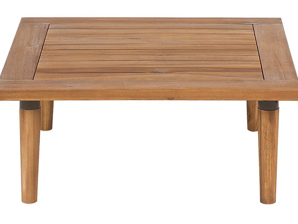 Lounge Set Akazienholz Hellbraun 2-Sitzer Auflagen Hellgrau Frascati