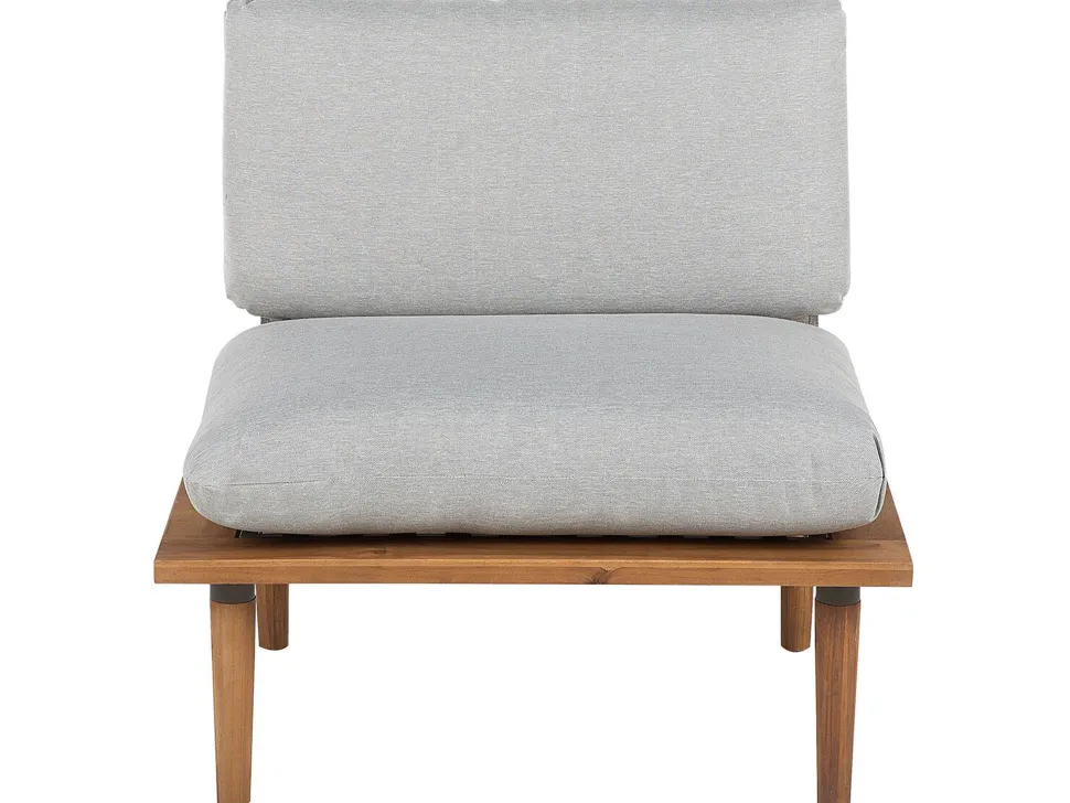 Lounge Set Akazienholz Hellbraun 2-Sitzer Auflagen Hellgrau Frascati