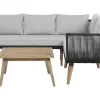 Lounge Set Akazienholz Hellbraun / Schwarz 5-Sitzer Modular Auflagen Taupe Alcamo