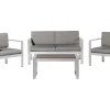 Lounge Set Aluminium 4-Sitzer Auflagen Dunkelgrau Salerno