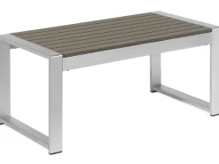 Lounge Set Aluminium 4-Sitzer Auflagen Dunkelgrau Salerno