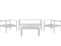 Lounge Set Aluminium 4-Sitzer Auflagen Dunkelgrau Salerno