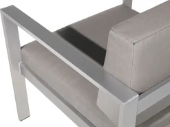 Lounge Set Aluminium 4-Sitzer Auflagen Dunkelgrau Salerno