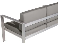 Lounge Set Aluminium 4-Sitzer Auflagen Dunkelgrau Salerno