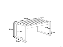 Lounge Set Aluminium 4-Sitzer Auflagen Dunkelgrau Salerno