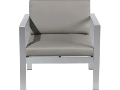 Lounge Set Aluminium 4-Sitzer Auflagen Dunkelgrau Salerno