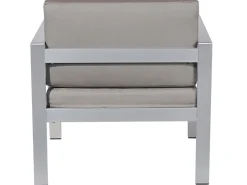 Lounge Set Aluminium 4-Sitzer Auflagen Dunkelgrau Salerno