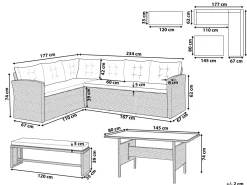 Lounge Set Rattan Grau Viterbo