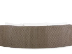 Lounge Set Rattan Hellbraun 9-Sitzer Rund Auflagen Weis Severo