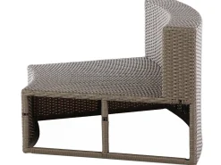 Lounge Set Rattan Hellbraun 9-Sitzer Rund Auflagen Weis Severo
