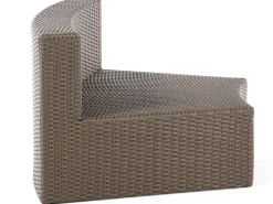Lounge Set Rattan Hellbraun 9-Sitzer Rund Auflagen Weis Severo