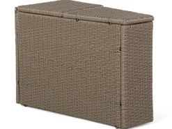 Lounge Set Rattan Hellbraun 9-Sitzer Rund Auflagen Weis Severo