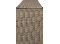 Lounge Set Rattan Hellbraun 9-Sitzer Rund Auflagen Weis Severo