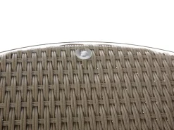 Lounge Set Rattan Hellbraun 9-Sitzer Rund Auflagen Weis Severo