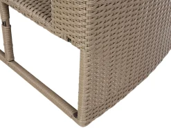 Lounge Set Rattan Hellbraun 9-Sitzer Rund Auflagen Weis Severo