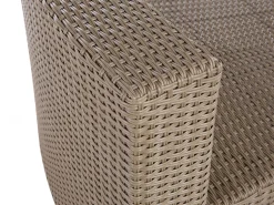 Lounge Set Rattan Hellbraun 9-Sitzer Rund Auflagen Weis Severo
