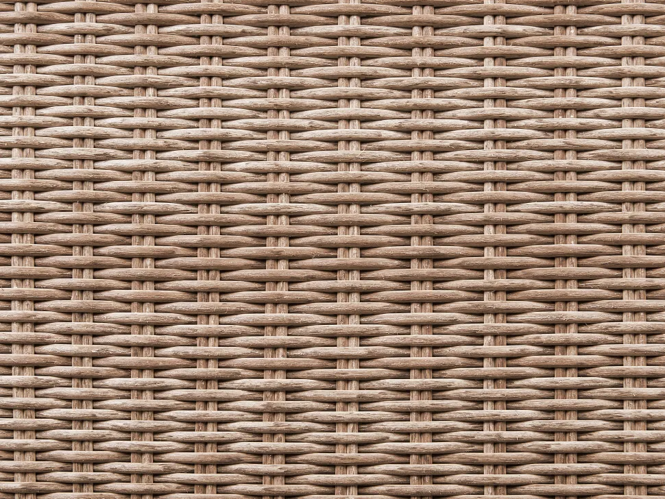 Lounge Set Rattan Hellbraun 6-Sitzer Rechtsseitig Modular Auflagen Hellgrau Contare