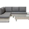 Lounge Set Rattan Hellbraun 5-Sitzer Modular Auflagen Grau Lanciano