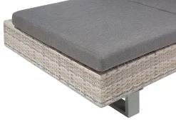 Lounge Set Rattan Hellbraun 5-Sitzer Modular Auflagen Grau Lanciano