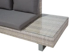 Lounge Set Rattan Hellbraun 5-Sitzer Modular Auflagen Grau Lanciano