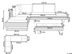 Lounge Set Rattan Hellbraun 5-Sitzer Modular Auflagen Grau Lanciano