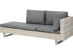 Lounge Set Rattan Hellbraun 5-Sitzer Modular Auflagen Grau Lanciano