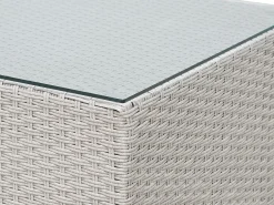 Lounge Set Rattan Hellgrau 4-Sitzer Auflagen Grau Milano