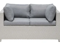 Lounge Set Rattan Hellgrau 4-Sitzer Auflagen Grau Milano