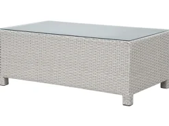 Lounge Set Rattan Hellgrau 4-Sitzer Auflagen Grau Milano