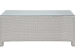 Lounge Set Rattan Hellgrau 4-Sitzer Auflagen Grau Milano