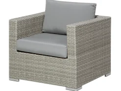 Lounge Set Rattan Hellgrau 8-Sitzer Modular Auflagen Grau Xxl