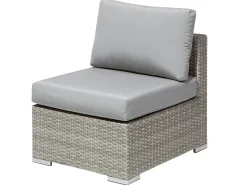 Lounge Set Rattan Hellgrau 8-Sitzer Modular Auflagen Grau Xxl