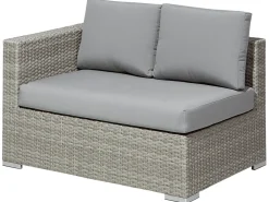 Lounge Set Rattan Hellgrau 8-Sitzer Modular Auflagen Grau Xxl