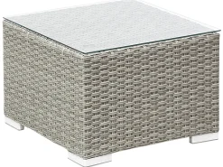 Lounge Set Rattan Hellgrau 8-Sitzer Modular Auflagen Grau Xxl