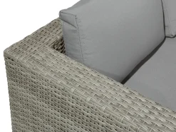 Lounge Set Rattan Hellgrau 8-Sitzer Modular Auflagen Grau Xxl