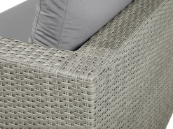 Lounge Set Rattan Hellgrau 8-Sitzer Modular Auflagen Grau Xxl