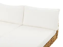 Lounge Set Rattan Naturlich 4-Sitzer Rechtsseitig Modular Auflagen Cremeweis Varallo