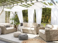 Lounge Set Rattan Naturlich 4-Sitzer Ardea