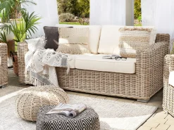 Lounge Set Rattan Naturlich 4-Sitzer Ardea