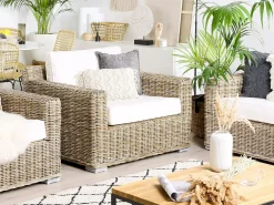 Lounge Set Rattan Naturlich 4-Sitzer Ardea