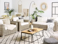 Lounge Set Rattan Naturlich 4-Sitzer Ardea