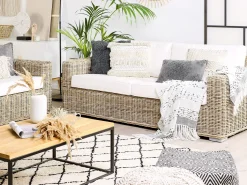 Lounge Set Rattan Naturlich 4-Sitzer Ardea