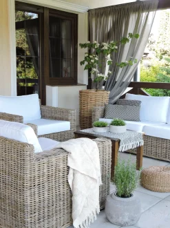 Lounge Set Rattan Naturlich 4-Sitzer Ardea