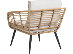 Lounge Set Rattan Naturlich 4-Sitzer Auflagen Hellgrau Corinth Ii