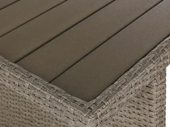 Lounge Set Rattan Taupe 5-Sitzer Auflagen Grau Fonti