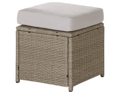 Lounge Set Rattan Taupe 5-Sitzer Auflagen Grau Fonti