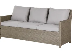 Lounge Set Rattan Taupe 5-Sitzer Auflagen Grau Fonti