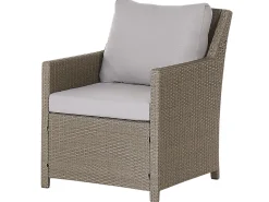Lounge Set Rattan Taupe 5-Sitzer Auflagen Grau Fonti