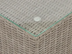 Lounge Set Rattan Taupe 6-Sitzer Linksseitig Modular Auflagen Hellgrau Contare