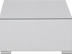 Lounge Set Rattan Weis 8-Sitzer Modular Auflagen Grau Xxl